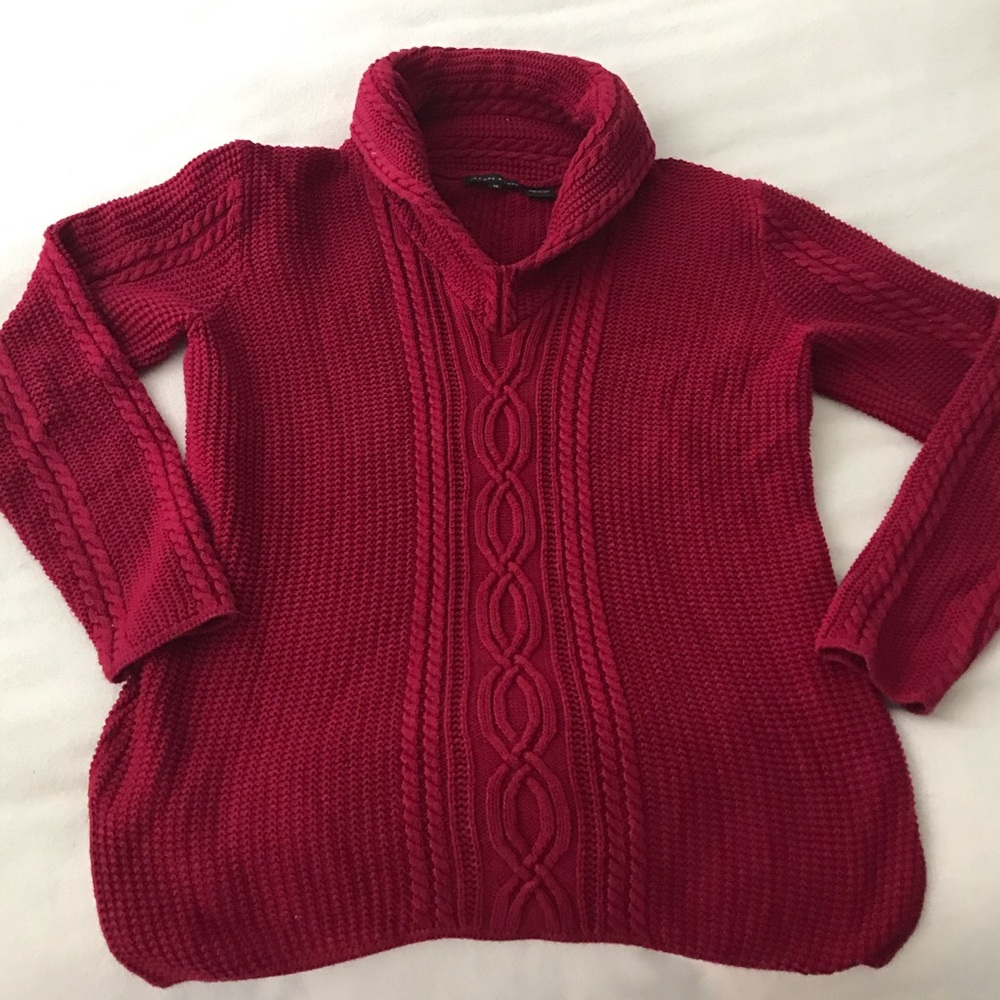 Cable Knit Red Sweater